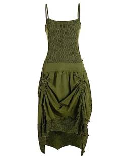 Vishes - Alternative Bekleidung - verstellbares Langes kurzes Sommerkleid Damen Kleider Sommer lang Olive 40 von Vishes