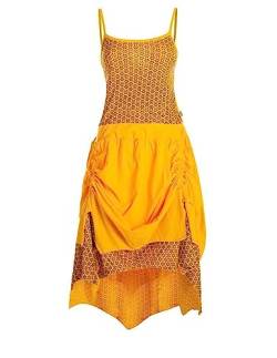 Vishes - Alternative Bekleidung - verstellbares Langes kurzes Sommerkleid Damen Kleider Sommer lang gelb 40 von Vishes
