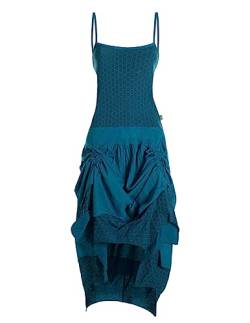 Vishes - Alternative Bekleidung - verstellbares Langes kurzes Sommerkleid Damen Kleider Sommer lang türkis 34 von Vishes
