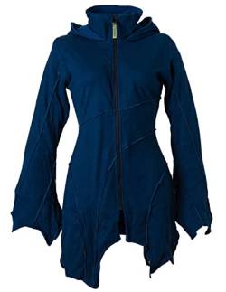 Vishes - Alternative Bekleidung - warme Elfen Zipfeljacke/Kurzmantel mit Zipfelkapuze blau 36 von Vishes