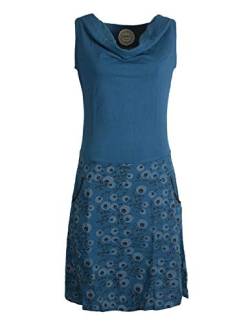 Vishes - Damen-Kleid Baumwoll-Kleid, Blümchen-Muster, Wasserfall-Kragen Taschen - Alternative Bekleidung für Frauen von Vishes
