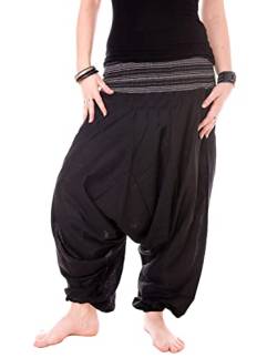Vishes - Haremshose mit gestreiftem oder farbigem Bund - Unisex - Alternative Bekleidung für Damen und Herren von Vishes