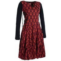 Vishes Jerseykleid Jersey-Kleid Blumenkleid Schnürung V-Ausschnitt Party-, Fest-, Ballkleid von Vishes