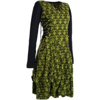 Vishes Jerseykleid Jersey-Kleid Blumenkleid Schnürung V-Ausschnitt Party-, Fest-, Ballkleid von Vishes