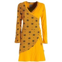 Vishes Jerseykleid Langarm Damen Jerseykleid aus Baumwolle mit Bändern und Blümchenmuster Goa, Hippie Style von Vishes