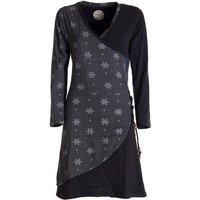 Vishes Jerseykleid Langarm Damen Jerseykleid aus Baumwolle mit Bändern und Blümchenmuster Goa, Hippie Style von Vishes