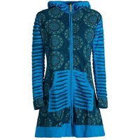 Vishes Kurzmantel Damen Blumen Mandala Jersey-Mantel Hippiemantel Kapuzenmantel Hoodie, Ethno Style von Vishes