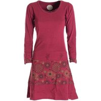 Vishes Midikleid Langarm Keid Mandala Druck Rundhals Ausschnitt Boho Ethno, Festival, Goa Style von Vishes