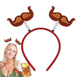 Dunkles Bier Stirnband, Exquisite Damen-Stirnbänder, Für Oktoberfest-Frauen-Stirnbänder mit Bart-Wurst-Design-Haarband für den Urlaub Visiblurry von Visiblurry