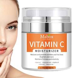 Gesichts-Vitamin-C-Creme | 1,7 fl oz aufhellende Gesichtscreme für dunkle Flecken - Feuchtigkeitsspendende Gesichtscreme für Frauen Gesichtspflegeprodukte erneuern, revitalisieren feine Visiblurry von Visiblurry
