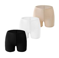 Visyaa 3 Stücke Damen Unterhosen Radlerhose Kurze Leggings Anti Scheuern Unterrock Boxershorts Nahtlose Unterwäsche von Visyaa