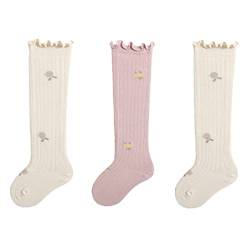 Visyaa Baby Mädchen Lange Socken Kleinkind Kniehohe Socken Baumwolle Kniestrümpfe Kniesocken 1-3 Jahre Alt von Visyaa