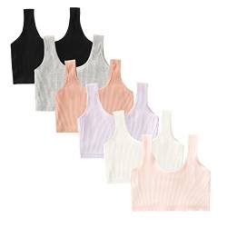 Visyaa Mädchen BH Unterwäsche Baumwolle Bustier Kinder Sport BH Breite Trägern Basic Tank Top Bandeau Dessous 15-17 Jahre von Visyaa