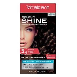 Vitalcare Colour Shine Creme ohne Ammoniak, mit Keratin, Nr. 5.3 Hellbraun vergoldet von Vitalcare