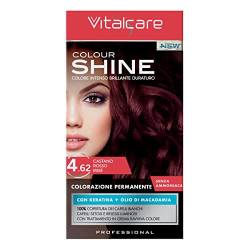 Vitalcare | Colourshine - Professionelle Permanente Färbung, Haarfarbe ohne Ammoniak, Haarfärbemittel mit Keratin und Macadamia-Öl, 4.62, Rot Irisé von Vitalcare