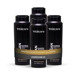 Vitalcare | Imperial Argan Restrukturierendes Shampoo für trockenes und geschädigtes Haar, Restrukturierendes Shampoo mit Arganöl, 4 x 500 ml von Vitalcare