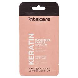 Vitalcare | Keratin Stärkende Haarmaske für sprödes und strapaziertes Haar mit Keratin und Arginin, für kräftigeres und weiches Haar, 25 ml von Vitalcare