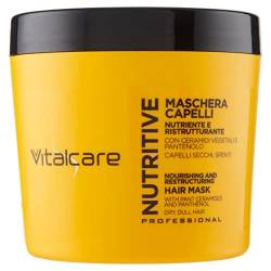 Vitalcare | Nutritive Haarmaske, pflegende und restrukturierende Haarmaske, Behandlung für trockenes und stumpfes Haar, mit pflanzlichen Ceramiden und Panthenol, 500 ml von Vitalcare