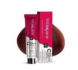 Vitalcare | Professional Permanente Haarfarbe, Professionelle Haarfärbecreme, Haarfärbemittel mit Seidenprotein, Nr. 7/4, kupferblond, 100 ml von Vitalcare