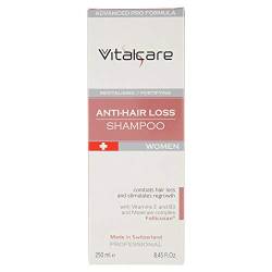 Vitalcare | Swiss – Shampoo gegen Haarausfall, für Damen, revitalisierendes und stärkendes Shampoo, gegen Haarausfall, mit Vitaminen E, B3 und Follicusan Molekülkomplex, 250 ml von Vitalcare