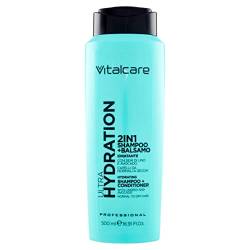 Vitalcare | Ultra Hydration - feuchtigkeitsspendendes Shampoo und Pflegespülung, 2-in-1-Shampoo für normales bis trockenes Haar, mit Leinsamen und Avocado, 500 ml von Vitalcare