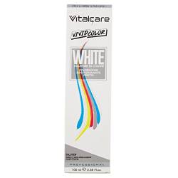 Vitalcare | Vivid – Professionelle halbpermanente Haarfärbung, Verdünner Haarfarbe, direkte Färbung, hält bis zu 20 Wäschen, weiches, hydratisiertes und glänzendes Haar, Farbe Weiß von Vitalcare