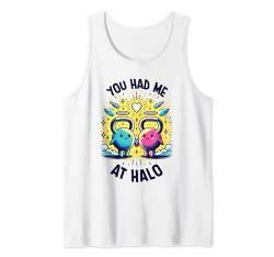 Lustiges Paar Fitness Kettlebell "You Had Me at Halo" Workout Tank Top von VitalityVibe Kettlebells