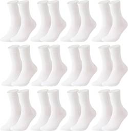 Vitasox 13310 Damensocken aus Baumwolle ohne Gummi und ohne Naht, hochwertige einfarbige Damen Socken, atmungsaktive Qualität mit weichem Bund für Frauen, weiß 12 Paar, 39-42 von Vitasox