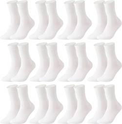 Vitasox 13310 Damensocken aus Baumwolle ohne Gummi und ohne Naht, hochwertige einfarbige Damen Socken, atmungsaktive Qualität mit weichem Bund für Frauen, weiß 12Paar, 35-38 von Vitasox
