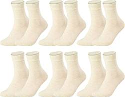 Vitasox 13311 Damensocken aus Baumwolle ohne Gummi und ohne Naht, hochwertige einfarbige Damen Socken, atmungsaktive Qualität mit weichem Bund für Frauen, Natur-Melange, 6 Paar, 35-38 von Vitasox