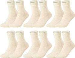 Vitasox 13311 Damensocken aus Baumwolle ohne Gummi und ohne Naht, hochwertige einfarbige Damen Socken, atmungsaktive Qualität mit weichem Bund für Frauen, Natur-Melange, 6 Paar, 39-42 von Vitasox