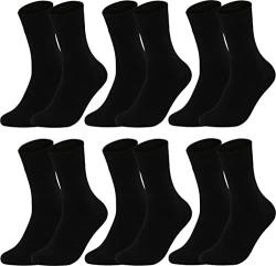 Vitasox 13312 Damensocken aus Baumwolle ohne Gummi und ohne Naht, hochwertige einfarbige Damen Socken, atmungsaktive Qualität mit weichem Bund für Frauen, schwarz, 6 Paar, 35-38 von Vitasox