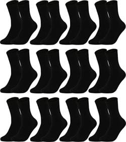 Vitasox 13312 Damensocken aus Baumwolle ohne Gummi und ohne Naht, hochwertige einfarbige Damen Socken, atmungsaktive Qualität mit weichem Bund für Frauen, schwarz 12 Paar 35-38 von Vitasox