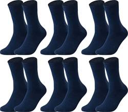 Vitasox 13313 Damensocken aus Baumwolle ohne Gummi und ohne Naht, hochwertige einfarbige Damen Socken, atmungsaktive Qualität mit weichem Bund für Frauen, marine 6 Paar, 35-38 von Vitasox