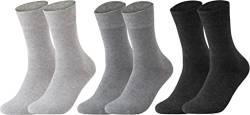 Vitasox 13314 Damensocken aus Baumwolle ohne Gummi und ohne Naht, hochwertige einfarbige Damen Socken, atmungsaktive Qualität mit weichem Bund für Frauen, Silber-Töne 3 Paar, 39-42 von Vitasox