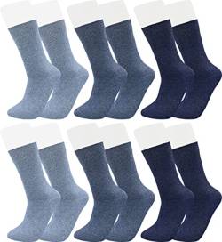 Vitasox 13317 Damensocken aus Baumwolle ohne Gummi und ohne Naht, hochwertige einfarbige Damen Socken, atmungsaktive Qualität mit weichem Bund für Frauen, Jeans-Töne, 6 Paar, 39-42 von Vitasox