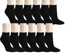 Vitasox 15268-69 Damen Kurzsocken Baumwolle Sneakersocken uni Damensocken ohne Naht schwarz&weiß 12er Pack 39/42 von Vitasox