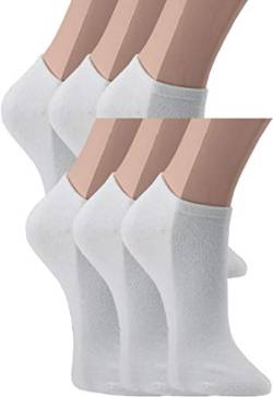 Vitasox 15269 Damen Kurzsocken Baumwolle Sneakersocken uni Damensocken ohne Naht weiß 6er Pack 35/38 von Vitasox