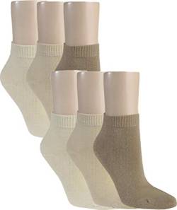 Vitasox 15270 Damen Kurzsocken Baumwolle Sneakersocken uni Damensocken ohne Naht Natur-Töne 6er Pack 35/38 von Vitasox