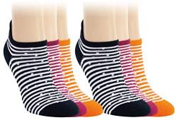 Vitasox 15322 Damen Sneaker Socken mit Lasche Lurex Ringel bunt ohne Naht 6 Paar 39/42 von Vitasox