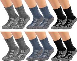 Vitasox 21041 Kinder Teenager Jungen Mädchen Funktions Socken mit Frottesohle Sportsocken Funktionssocken einfarbig 6er Pack 31/34 von Vitasox