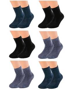 Vitasox 21096 Kinder Jungen Mädchen Socken Kindersocken Kindersöckchen Baumwolle einfarbig bunt ohne Naht 6er Pack 23/26 von Vitasox