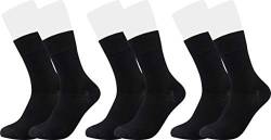 Vitasox 31049 Bambus Socken für Damen & Herren, atmungsaktive Bambussocken mit weichem Komfortbund ohne Gummi, Qualitäts Strümpfe gegen Schweiß ohne Naht an den Zehen, 3 Paar schwarz 47-50 von Vitasox