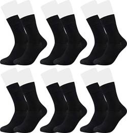 Vitasox 31049 Bambus Socken für Damen & Herren, atmungsaktive Bambussocken mit weichem Komfortbund ohne Gummi, Qualitäts Strümpfe gegen Schweiß ohne Naht an den Zehen, 6 Paar schwarz 47-50 von Vitasox