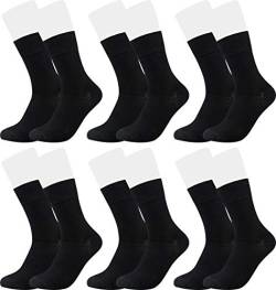 Vitasox 31049 Bambus Socken für Damen & Herren, atmungsaktive XXL Bambussocken mit weichem Bund ohne Gummi, Qualitäts Strümpfe gegen Schweiß ohne Naht an den Zehen, 6 Paar schwarz 47-50 von Vitasox