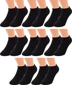 Vitasox 31050 Herren Kurze Sneaker Socken aus Baumwolle, XXL Übergrößen, Luxusstrumpf, Leichte kühlende Sommer Sneakersocken ohne spürbare Naht, schwarz, 8 Paar, 47-50 von Vitasox