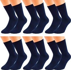 Vitasox 31056 Bambus Socken für Damen & Herren, atmungsaktive XXL Bambussocken mit weichem Bund ohne Gummi, Qualitäts Strümpfe gegen Schweiß ohne Naht an den Zehen, 6 Paar marine 50-52 von Vitasox