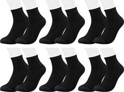 Vitasox 31071 Damen Herren Kurzsocken Bambus Sneakersocken einfarbig ohne Naht schwarz 6er Pack 47/50 von Vitasox