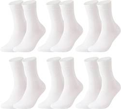 Vitasox 31199 Business Herrensocken aus Baumwolle ohne Gummi und ohne Naht, hochwertige Herren Socken, atmungsaktive Qualität mit weichem Bund für Herren, 6er Pack weiß 43/46 von Vitasox