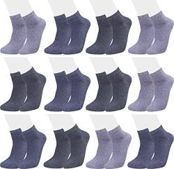 Vitasox 35199 Herren Socken Kurzsocken aus Baumwolle Quartersocken Herrensocken Komfortrand einfarbig ohne Naht Jeans-Töne 12er Pack 43/46 von Vitasox